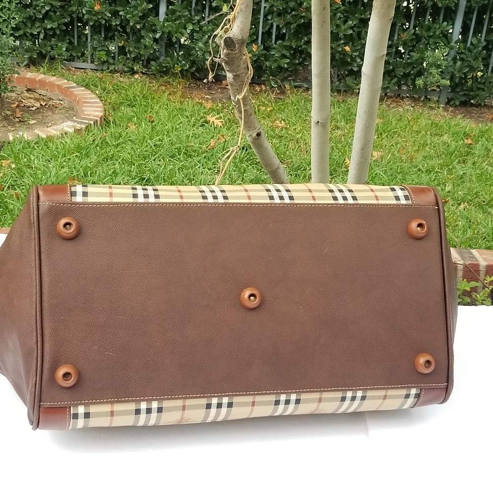 Rare Vintage Burberry Haymarket Gentleman Doctor style boston Travel Duffle bag - Picture 13 of 16